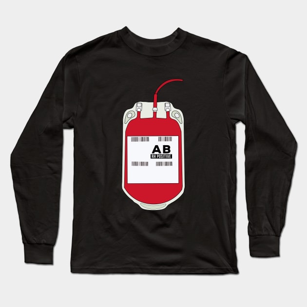 AB Positive Blood Bag Long Sleeve T-Shirt by DiegoCarvalho